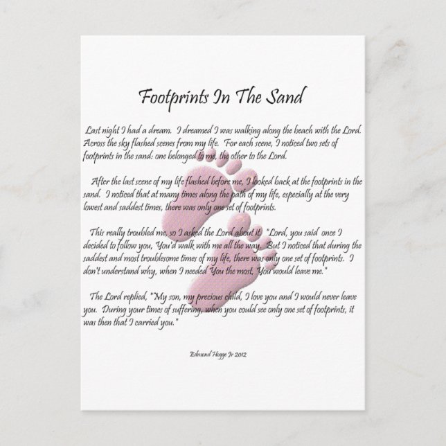 Fußabdrücke im Sand Postkarte (Vorderseite)