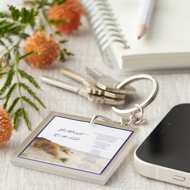 Fußabdrücke im Sand Schlüsselanhänger (Vorderseite rechts)