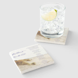 Fußabdrücke im Sand Steinuntersetzer