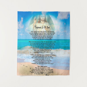 Fußabdrücke im Sand Wandteppich