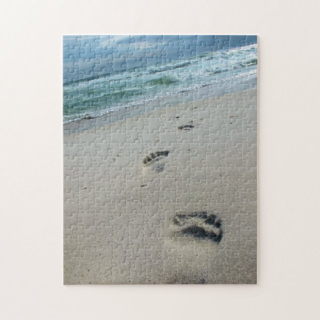 Fußabdrücke im Sandstrand - 11x14 - 252 pc Puzzle (Vertikal)