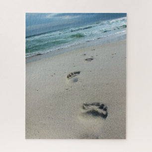 Fußabdrücke im Sandstrand - 16x20 - 520 pc Puzzle