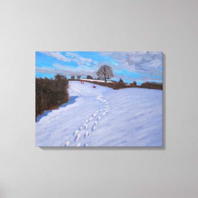 Fußabdrücke im Schnee 2009 Leinwanddruck (Vorderseite)