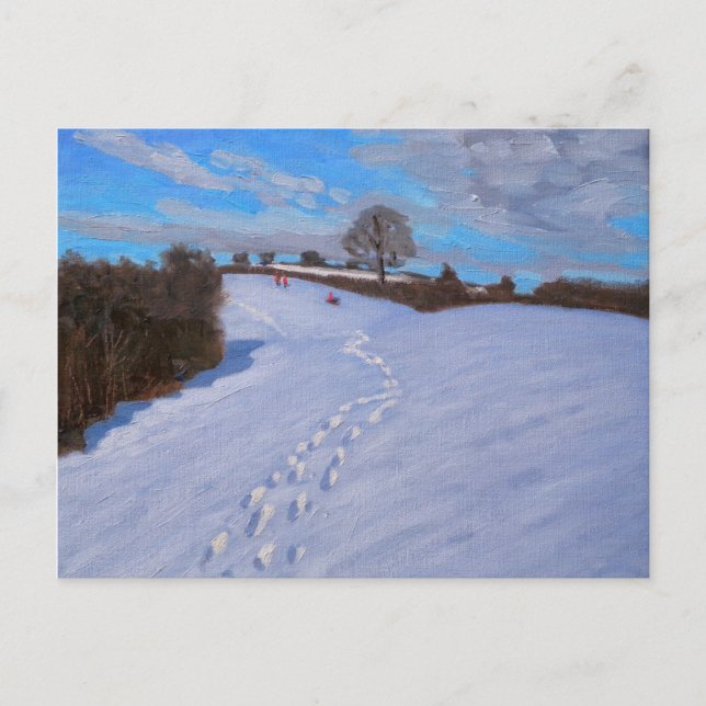 Fußabdrücke im Schnee 2009 Postkarte (Vorderseite)