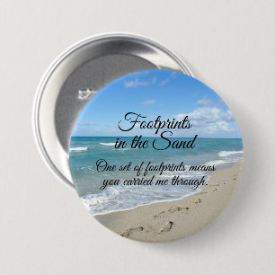 Fußabdrücke in Sand Inspirational Christlich Button