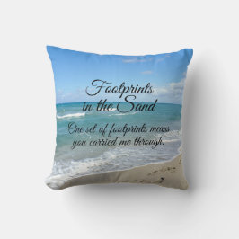 Fußabdrücke in Sand Inspirational Christlich Kissen