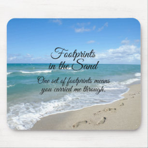 Fußabdrücke in Sand Inspirational Christlich Mousepad