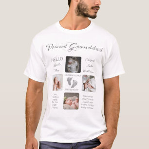 Fußabdrücke Mehrere Foto Geburt Keepake Granddad T-Shirt