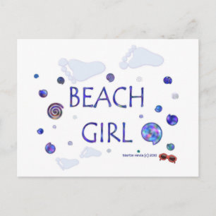 Fußabdrücke von Beach Girl   Blue Beach Song™ Post Postkarte