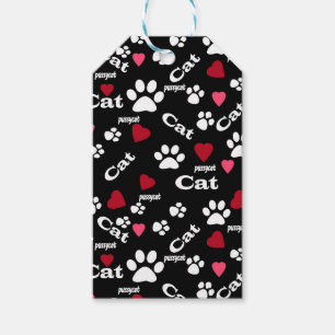 Fußabdrücke von Katzen Geschenkanhänger