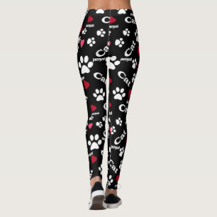 Fußabdrücke von Katzen Leggings