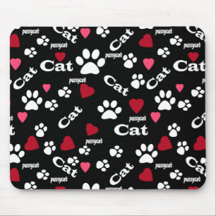 Fußabdrücke von Katzen Mousepad