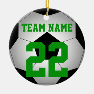 Fußbalball-Teamname personalisiert Keramikornament