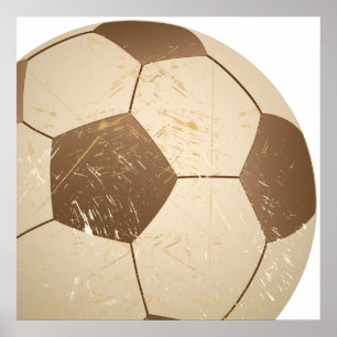 Fußbalball Vintag Poster
