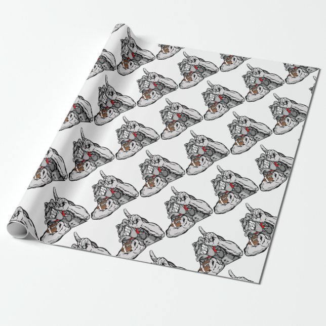 Fußbalbulldogge Geschenkpapier (Ungerollt)