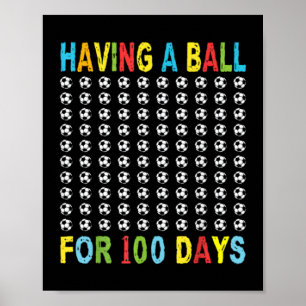 Fußball 100. Schultag für Junge 100 Tage Olaitu Poster