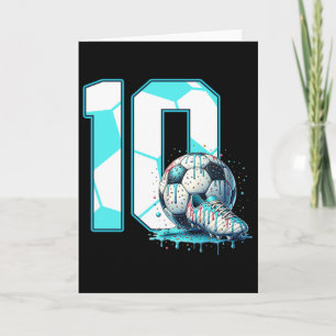 Fußball 10. Geburtstag 10 Jahre alte Eis Drip Bd Karte