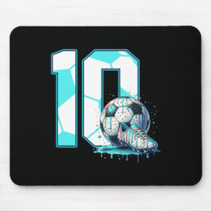 Fußball 10. Geburtstag 10 Jahre alte Eis-Drip Bd Mousepad