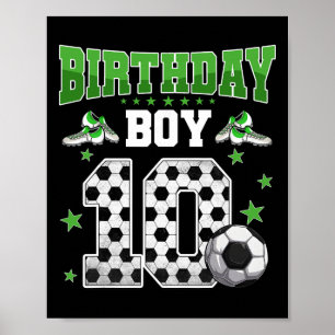 Fußball 10. Geburtstag Junge 10 Jahre Sport 10 Jah Poster