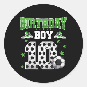 Fußball 10. Geburtstag Junge 10 Jahre Sport 10 Jah Runder Aufkleber