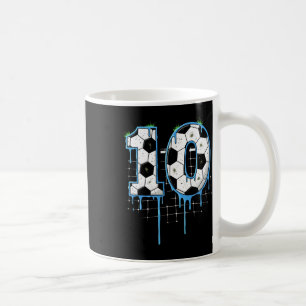 Fußball 10 Jahre alte Eiscreme-Drip-Jugend 10. Geb Kaffeetasse