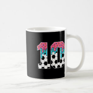 Fußball 10 Jahre alte Eiscreme-Drip-Jugend 10. Geb Kaffeetasse