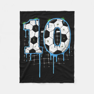 Fußball 10 Jahre alte Eisdiele Jugend 10. Geburtst Fleecedecke