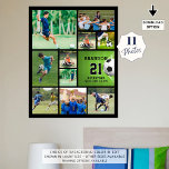 Fußball 11 Foto Collage Personalisiert Poster<br><div class="desc">Erstellen Sie ein personalisiertes Fußballkollektiv-Poster, indem Sie dieses leicht hochzuladende Foto-Collage-Template mit 11 Aufnahmen in verschiedenen Formen und Größen mit dem Spielernamen, der Anzahl und dem Mannschaftsnamen oder dem Clubnamen gegen Ihre Wahl der Hintergrundfarbe (schwarz dargestellt) verwenden. Das hier gezeigte Beispiel ist ein 16x20" auf wertigem Plakatpapier; andere Größen, Papierauswahl...</div>