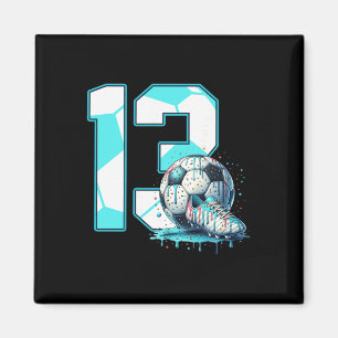 Fußball 13. Geburtstag 13 Jahre alte Eis-Drip Bd Magnet