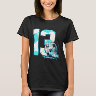 Fußball 13. Geburtstag 13 Jahre alte Eis-Drip Bd T-Shirt