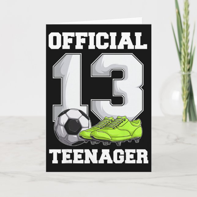 Fußball 13. Geburtstag Jungen-Shirt, Offiziell Tee Karte (Vorderseite)