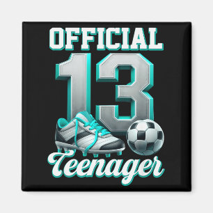 Fußball 13 Jahre alter Geburtstagsjunge Dreizehn T Magnet