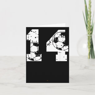Fußball 14. Geburtstag 14 Jahre alte Ballnummer Ki Karte