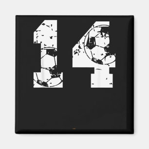 Fußball 14. Geburtstag 14 Jahre altes Ballnummer K Magnet