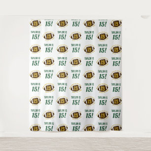 Fußball 15. Geburtstag Jungen   Step & Repeat Hint Wandteppich