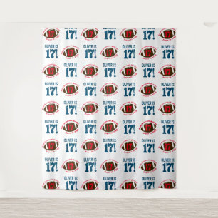 Fußball 17. Geburtstag Jungen Step & Repeat Hint Wandteppich