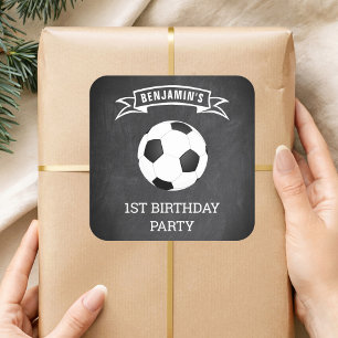 Fußball 1. Geburtstag Party Favor Sticker