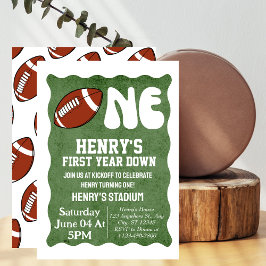 Fußball 1. Geburtstag Party Wavy Einladung