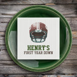 Fußball 1. Jahr ab 1. Geburtstag Serviette<br><div class="desc">Mit unseren Personalisierten Napkins zum Geburtstag aus der Kollektion "First Year Down" verwandeln Sie Ihren kleinen Geburtstag in einen unvergesslichen Sieg. Tauchen Sie ein in die Spannung des Fußballs und erleben Sie das Wesen des Spiels und die Reise des vergangenen Jahres. Diese Servietten sind mit viel Liebe zum Detail gestaltet...</div>