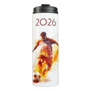 Fußball 2026 in Flammen Thermosbecher