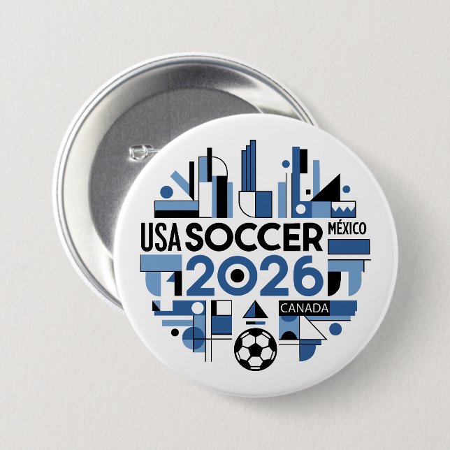 Fußball 2026 USA, Kanada, Mexiko Button (Vorne & Hinten)