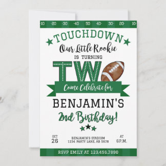 Fußball 2. Geburtstag Einladung White