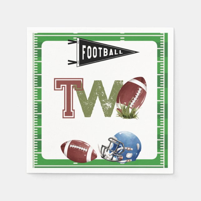 Fußball 2. Jahr ab Geburtstag Serviette (Vorderseite)