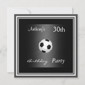 Fußball 30. Geburtstag Party Silber Einladung