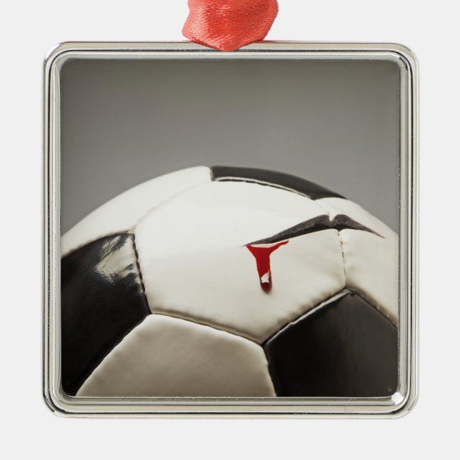 Fußball 3 silbernes ornament (Vorne)