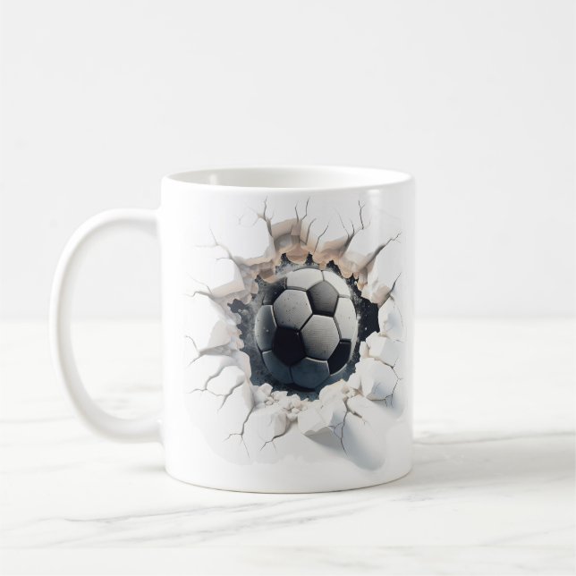 Fußball 3D gekrackte Tasse (Links)
