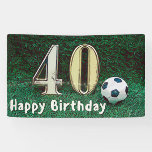 Fußball 40. Geburtstag auf grünem Gras Banner