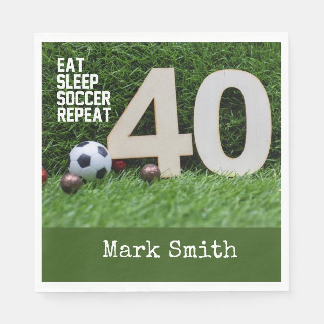 Fußball 40. Geburtstag Party Serviette (Vorderseite)