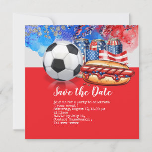 Fußball 4. Juli Unabhängigkeitstag Amerika Einladung