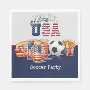Fußball 4. Juli Unabhängigkeitstag Amerika Serviette